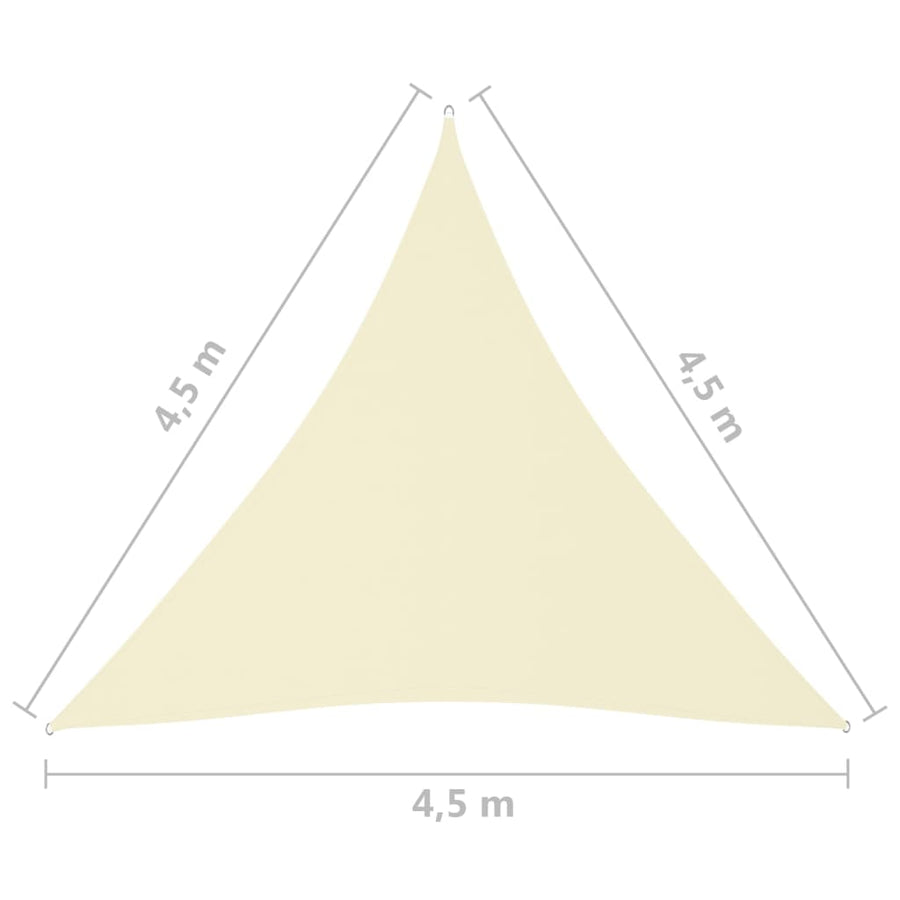 Zonnescherm Driehoekig 4,5X4,5X4,5 M Oxford Stof Kleurig 4.5 x 4.5 x 4.5 m Crème