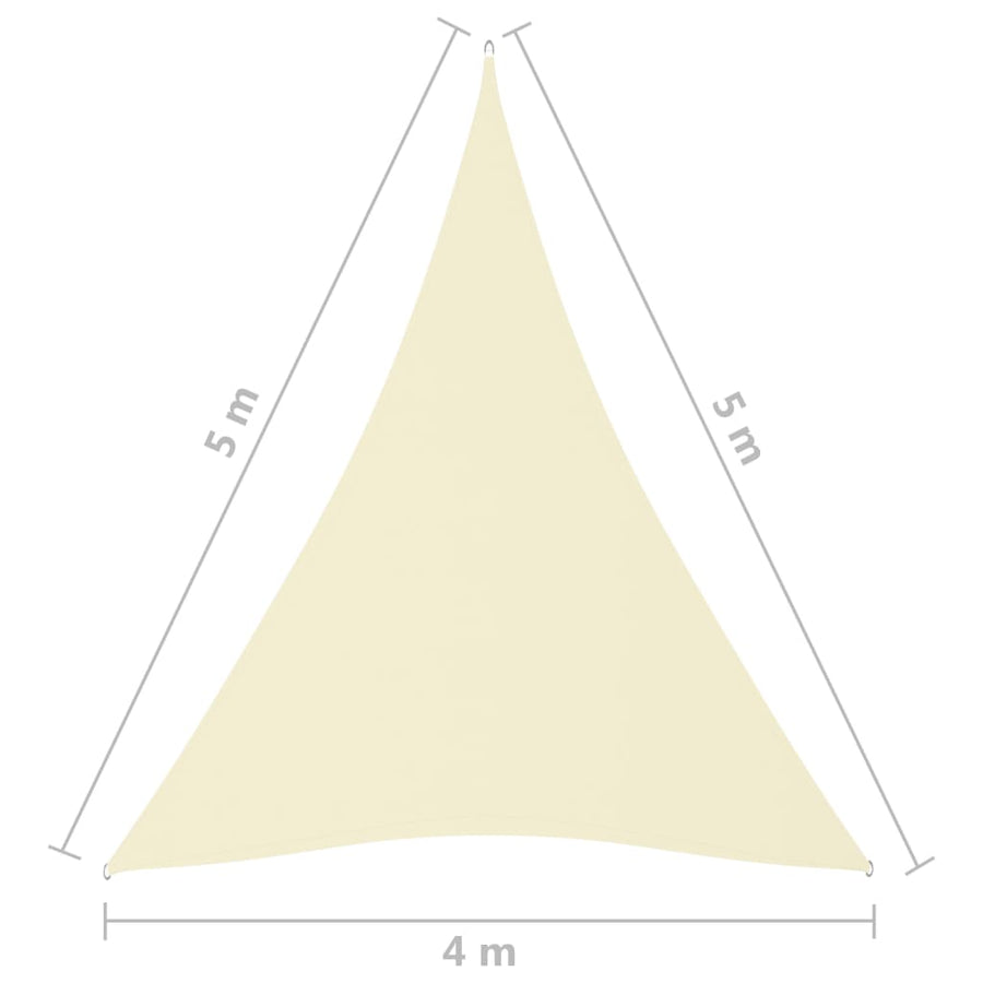 Zonnescherm Driehoekig Oxford Stof Kleurig 4 x 5 x 5 m Crème