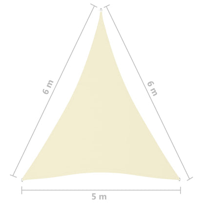 Zonnescherm Driehoekig Oxford Stof Kleurig 5 x 6 x 6 m Crème