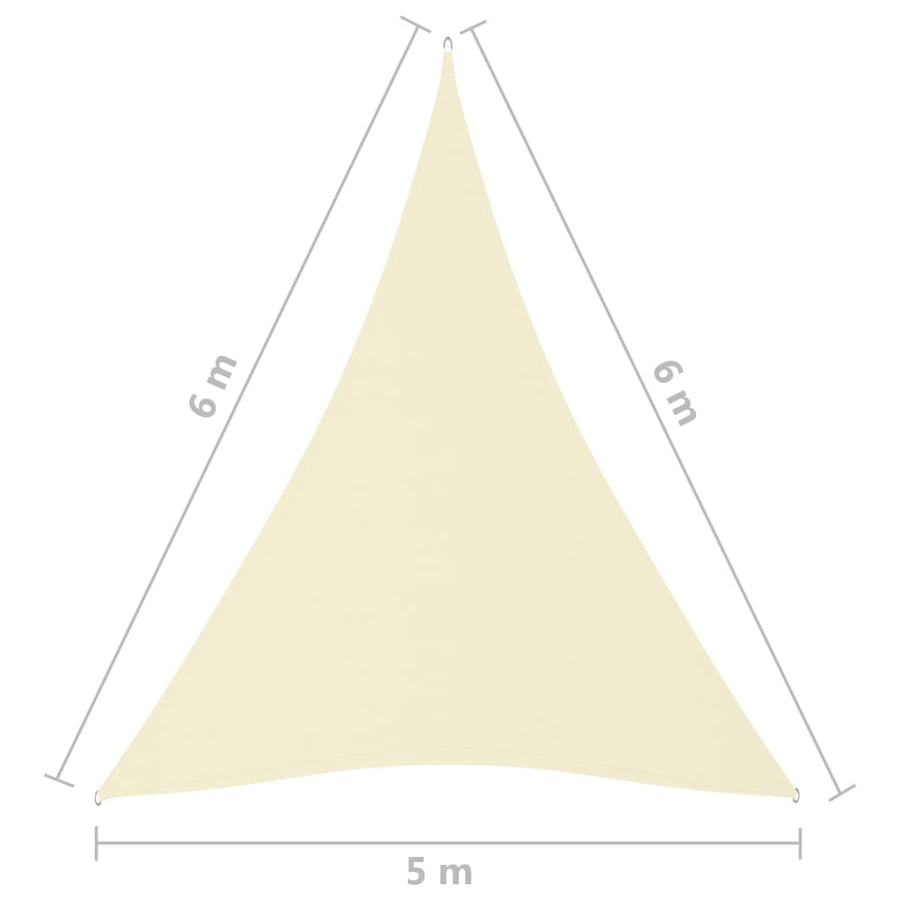 Zonnescherm Driehoekig Oxford Stof Kleurig 5 x 6 x 6 m Crème