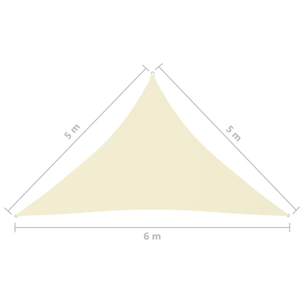 Zonnescherm Driehoekig Oxford Stof Kleurig 5 x 5 x 6 m Crème