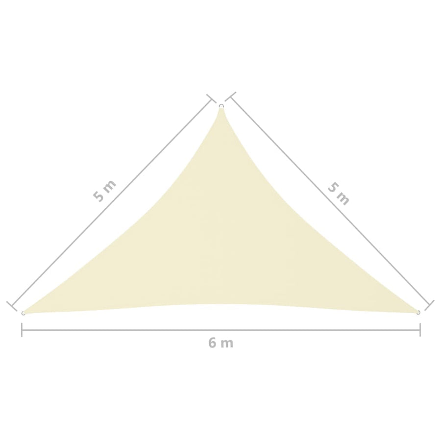 Zonnescherm Driehoekig Oxford Stof Kleurig 5 x 5 x 6 m Crème