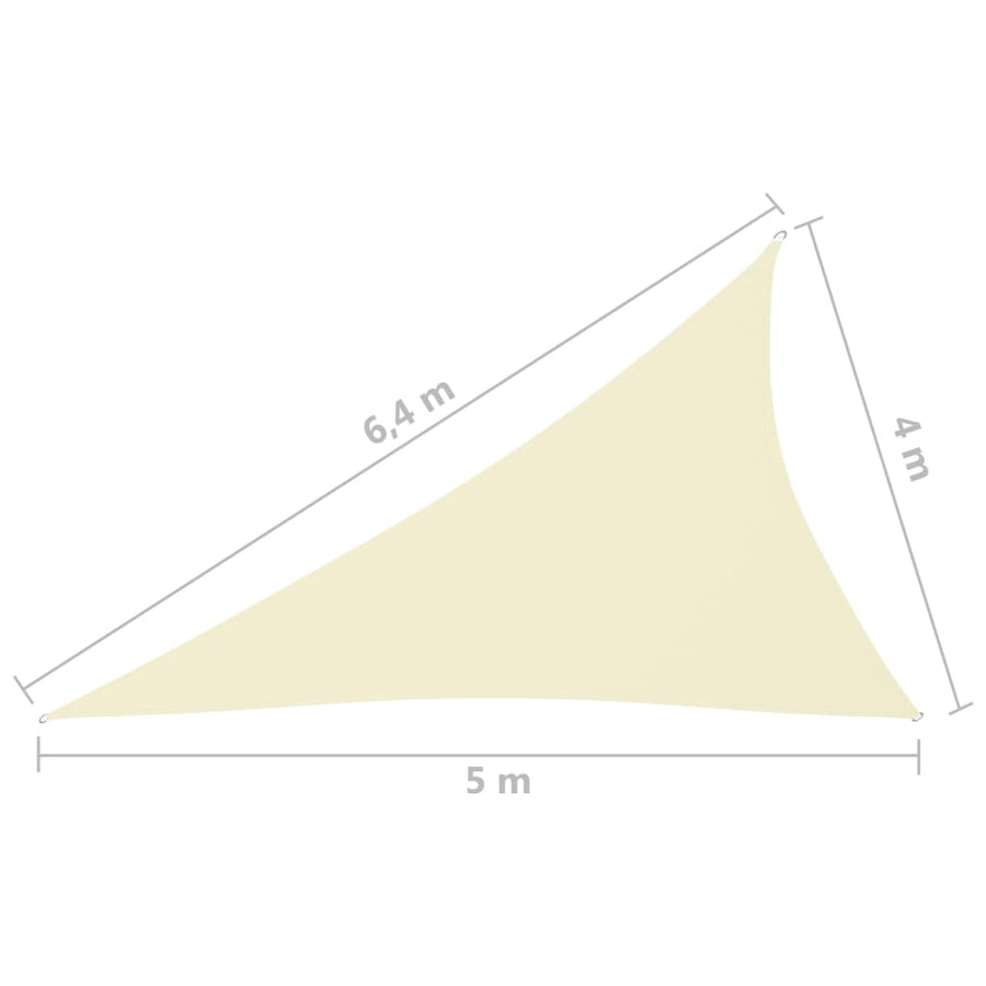 Zonnescherm Driehoekig 4X5X6,4 M Oxford Stof Kleurig 4 x 5 x 6.4 m Crème