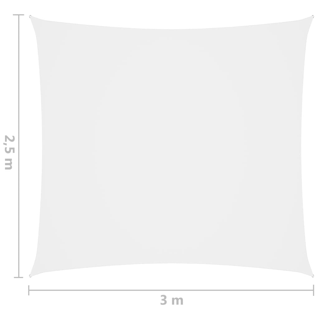Zonnescherm Rechthoekig 2,5X3 M Oxford Stof Wit 2.5 x 3 m