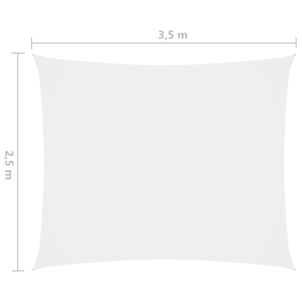Zonnescherm Rechthoekig 2,5X3,5 M Oxford Stof Wit 2.5 x 3.5 m