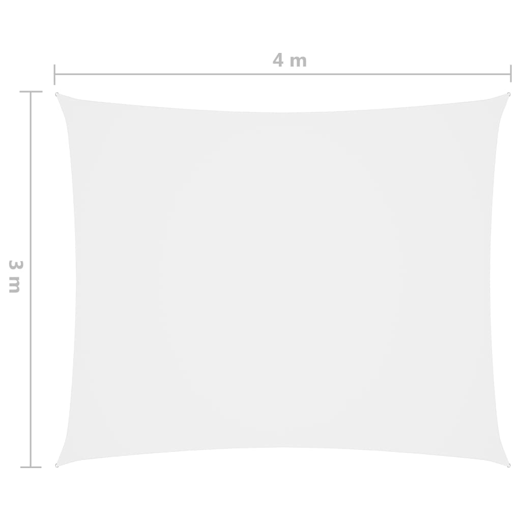 Zonnescherm Rechthoekig Oxford Stof Wit 3 x 4 m