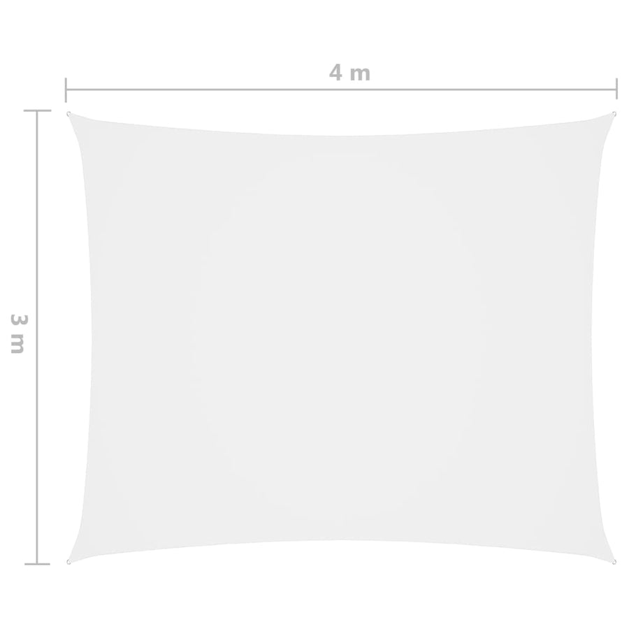 Zonnescherm Rechthoekig Oxford Stof Wit 3 x 4 m