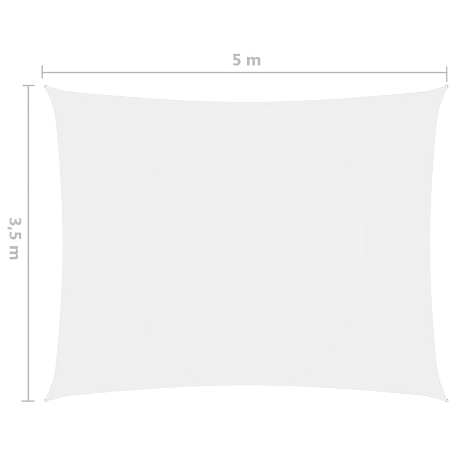 Zonnescherm Rechthoekig 3,5X5 M Oxford Stof Wit 3.5 x 5 m