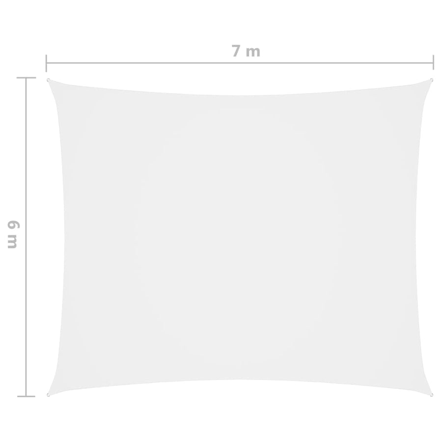 Zonnescherm Rechthoekig Oxford Stof Wit 6 x 7 m