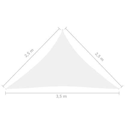 Zonnescherm Driehoekig 2,5X2,5X3,5 M Oxford Stof 2.5 x 2.5 x 3.5 m Wit