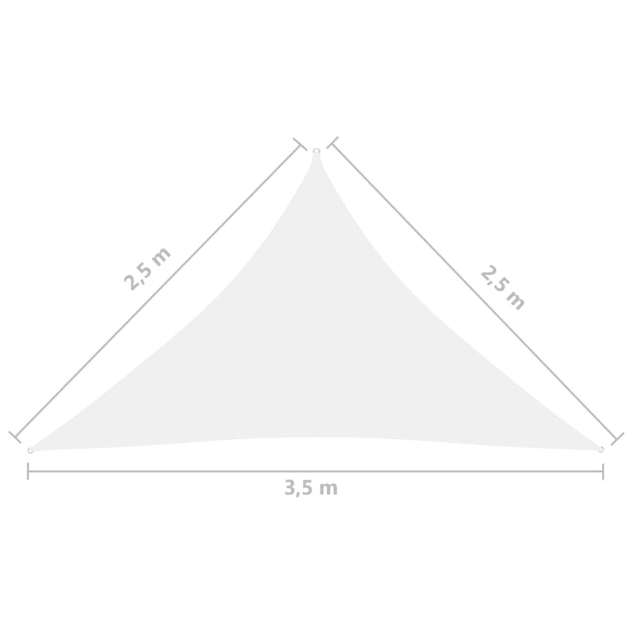 Zonnescherm Driehoekig 2,5X2,5X3,5 M Oxford Stof 2.5 x 2.5 x 3.5 m Wit