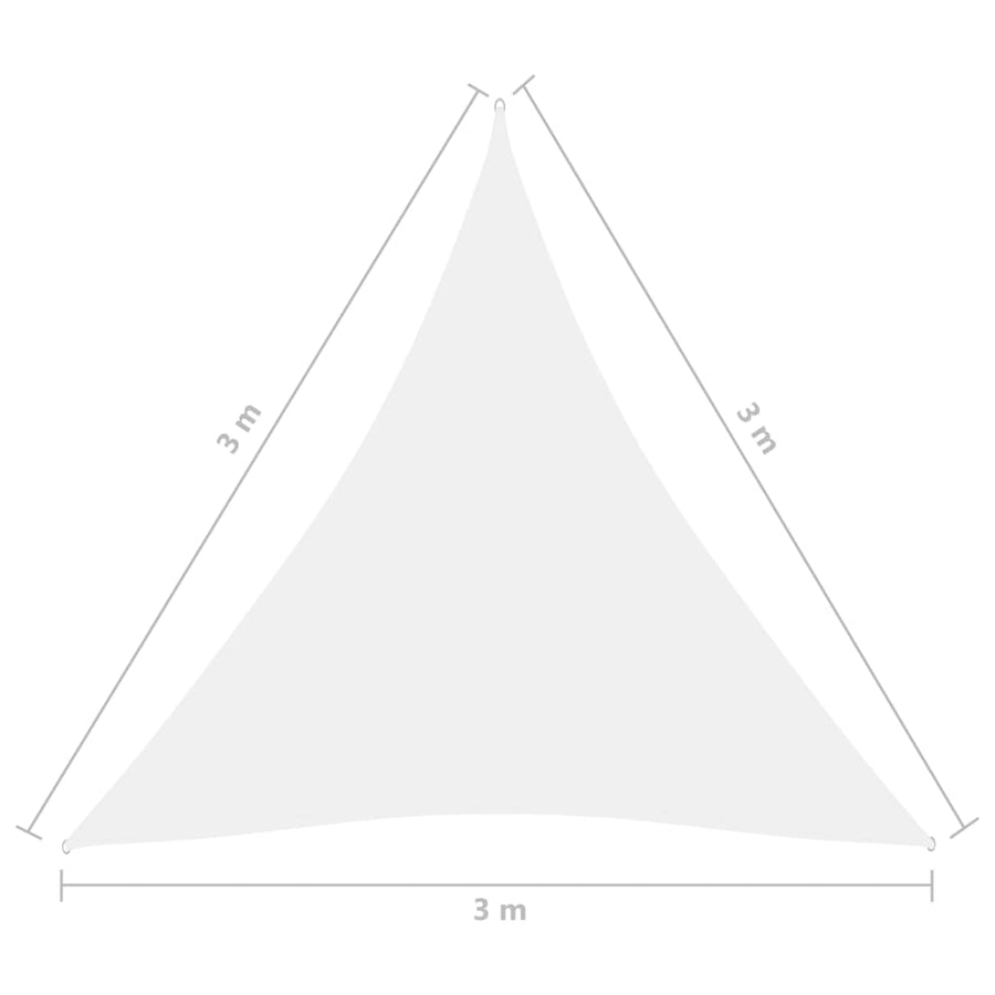 Zonnescherm driehoekig 3x3x3 m oxford stof wit 3 x 3 x 3 m Wit