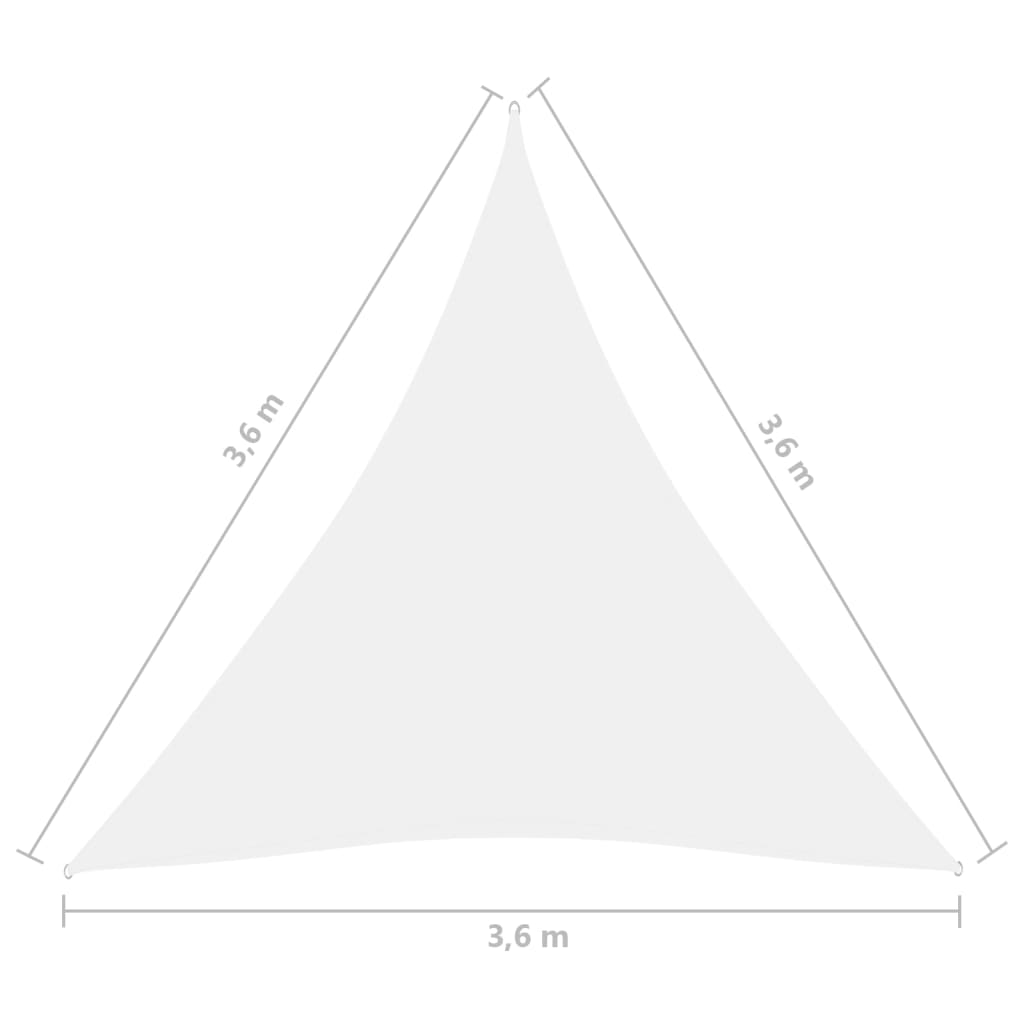 Zonnescherm Driehoekig 3,6X3,6X3,6 M Oxford Stof 3.6 x 3.6 x 3.6 m Wit