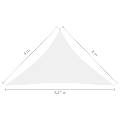 Zonnescherm Driehoekig 3X3X4,24 M Oxford Stof 3 x 3 x 4.24 m Wit