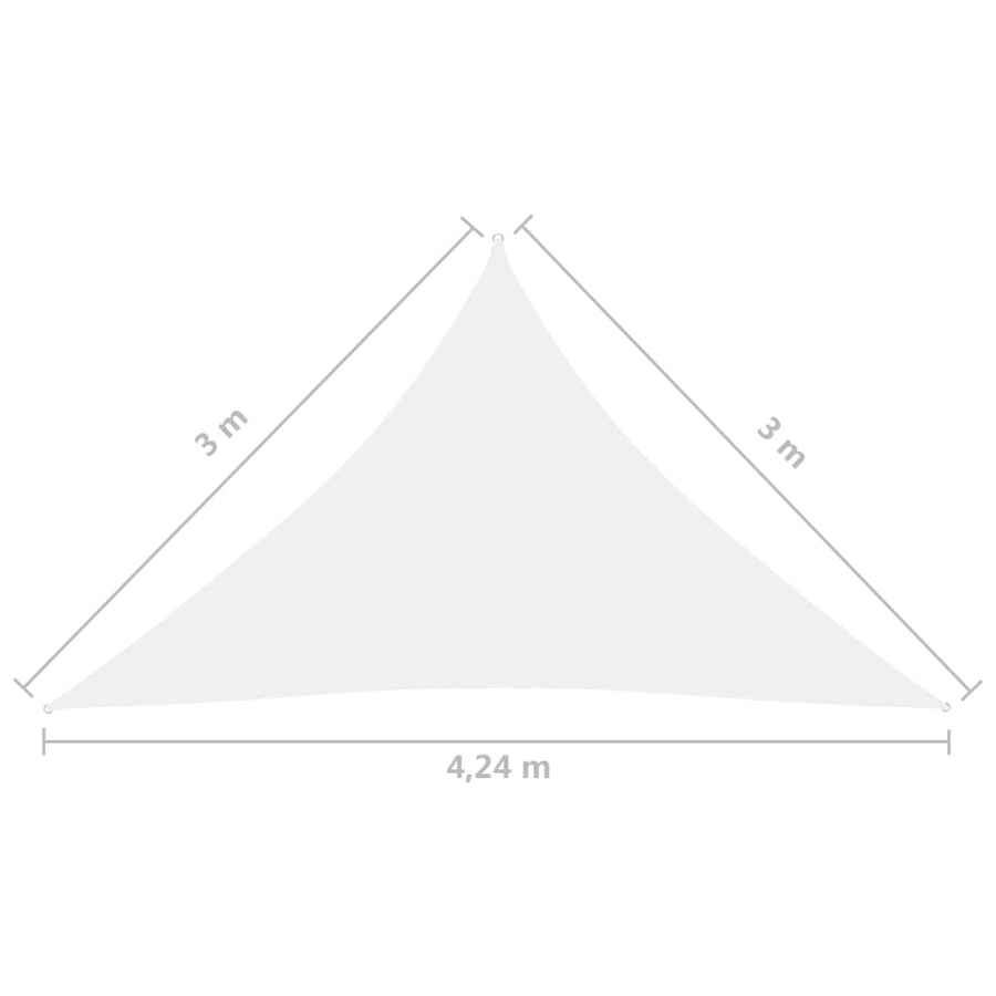 Zonnescherm Driehoekig 3X3X4,24 M Oxford Stof 3 x 3 x 4.24 m Wit