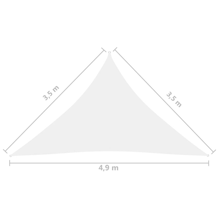 Zonnescherm Driehoekig 3,5X3,5X4,9 M Oxford Stof 3.5 x 3.5 x 4.9 m Wit