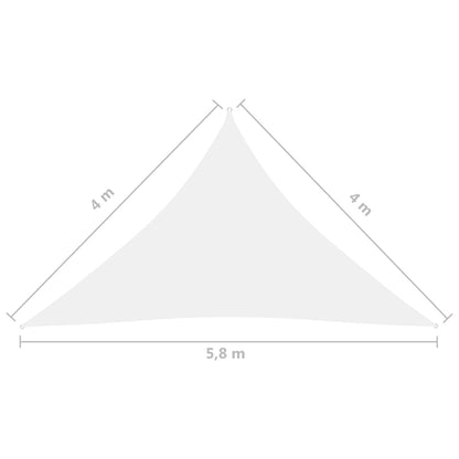 Zonnescherm Driehoekig 4X4X5,8 M Oxford Stof 4 x 4 x 5.8 m Wit