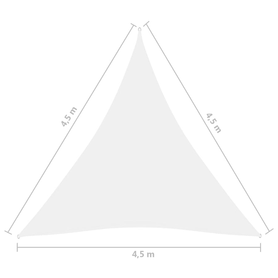 Zonnescherm Driehoekig 4,5X4,5X4,5 M Oxford Stof 4.5 x 4.5 x 4.5 m Wit