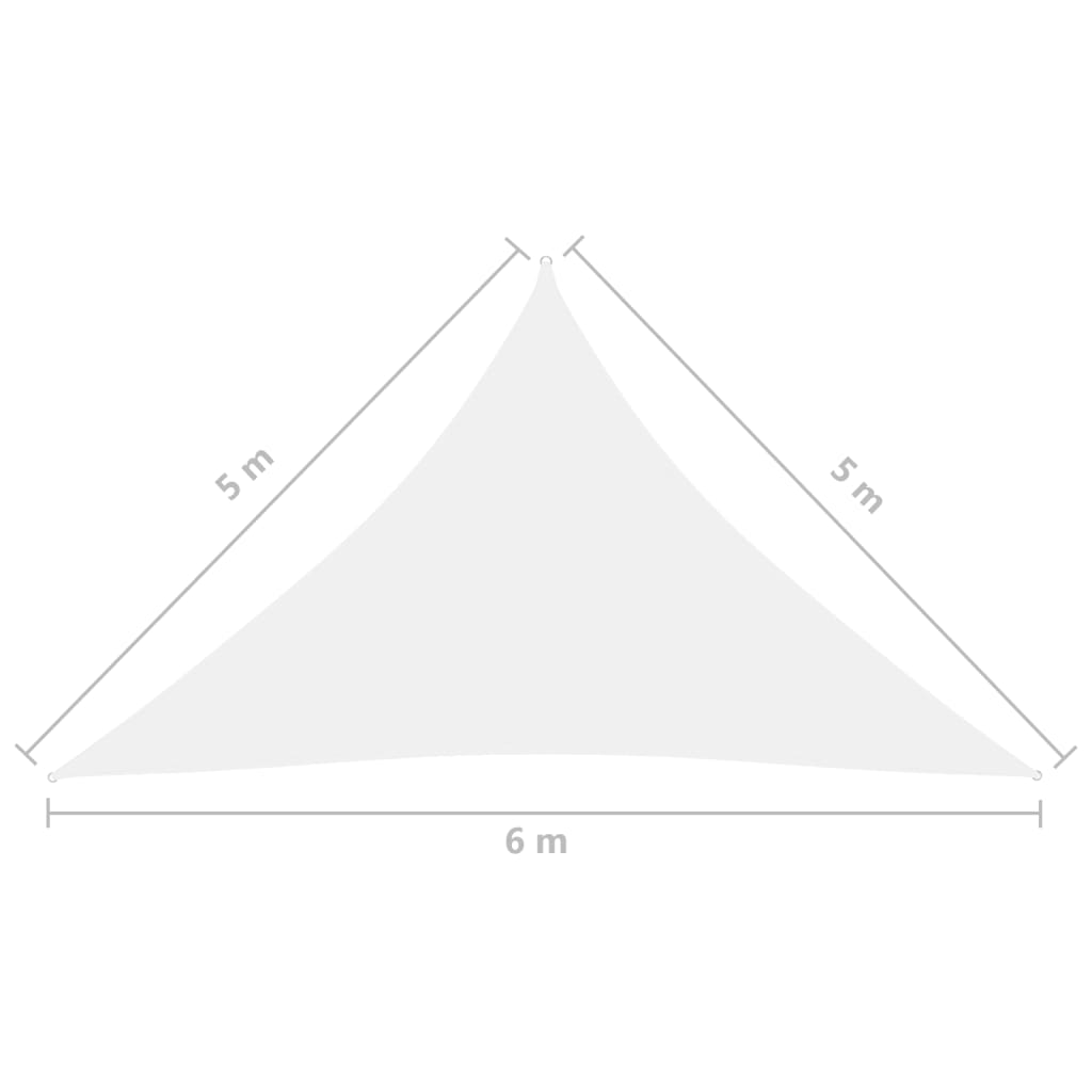 Zonnescherm Driehoekig Oxford Stof 5 x 5 x 6 m Wit