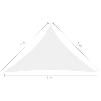 Zonnescherm Driehoekig Oxford Stof 5 x 5 x 6 m Wit
