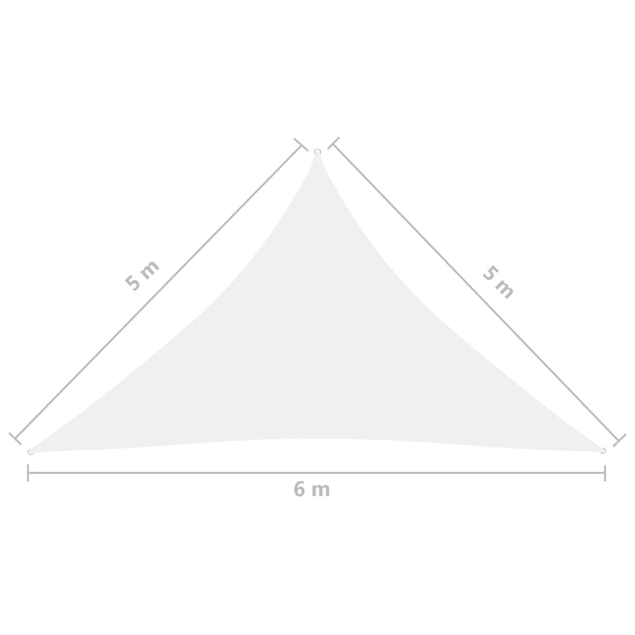 Zonnescherm Driehoekig Oxford Stof 5 x 5 x 6 m Wit
