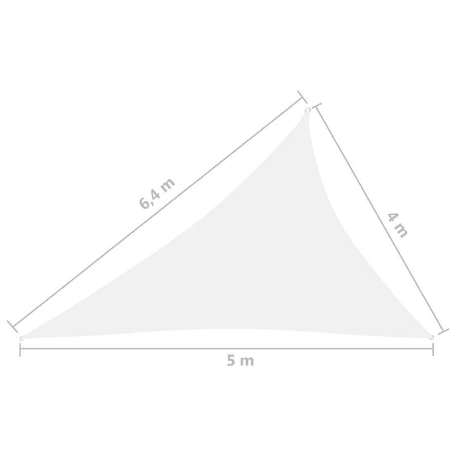 Zonnescherm Driehoekig 4X5X6,4 M Oxford Stof 4 x 5 x 6.4 m Wit