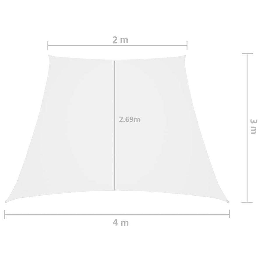 Zonnezeil Trapezium Oxford Stof 2/4 x 3 m Wit
