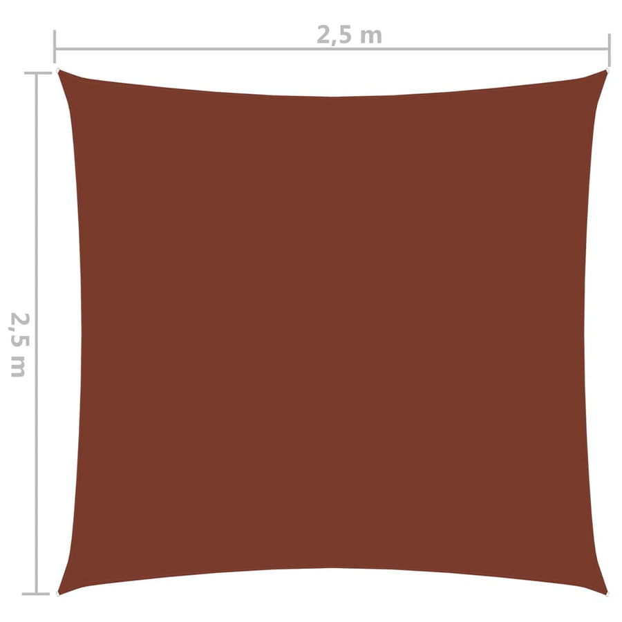Zonnescherm vierkant 2,5x2,5 m oxford stof terraccota 2.5 x 2.5 m Terracotta