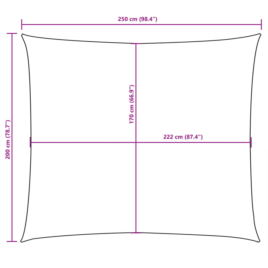 Zonnescherm Rechthoekig 2X2,5 M Oxford Stof Kleurig Terracotta 2 x 2.5 m
