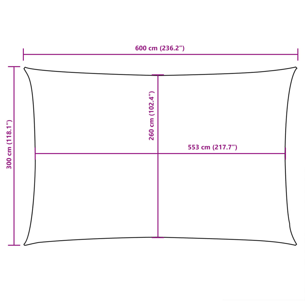 Zonnescherm Rechthoekig Oxford Stof Kleurig Terracotta 3 x 6 m