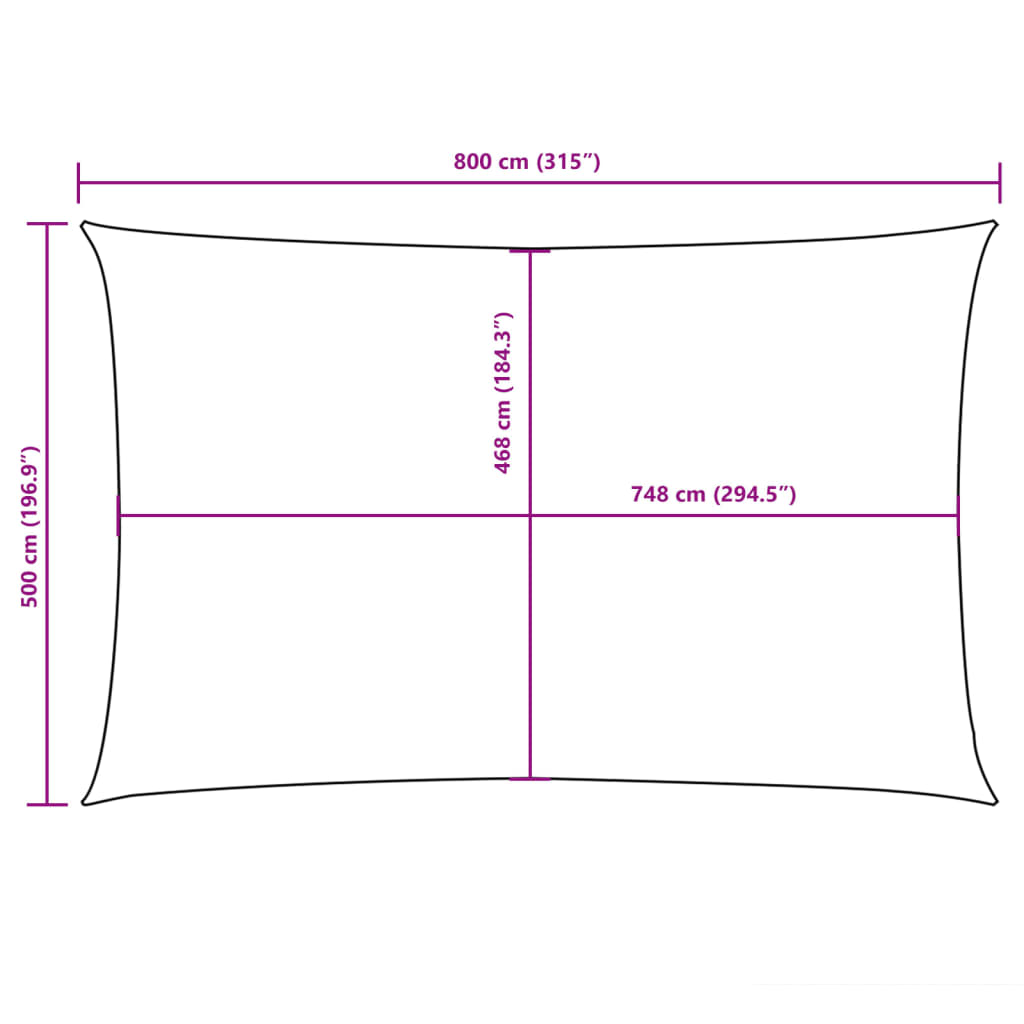 Zonnescherm Rechthoekig Oxford Stof Kleurig Terracotta 5 x 8 m