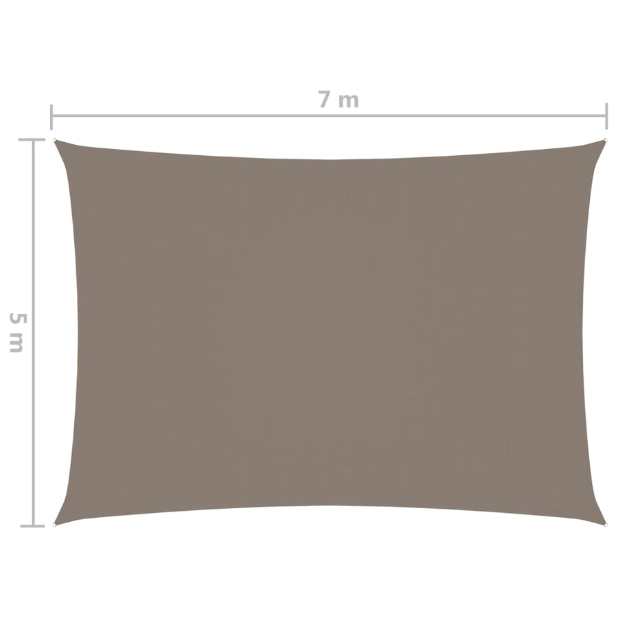 Zonnescherm Rechthoekig Oxford Stof Taupe 5 x 7 m