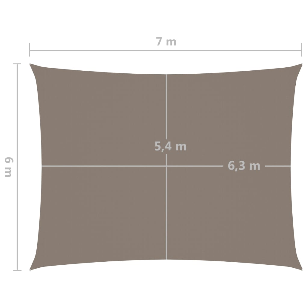 Zonnescherm Rechthoekig 6X7 M Oxford Stof Taupe Taupe 6 x 7 m