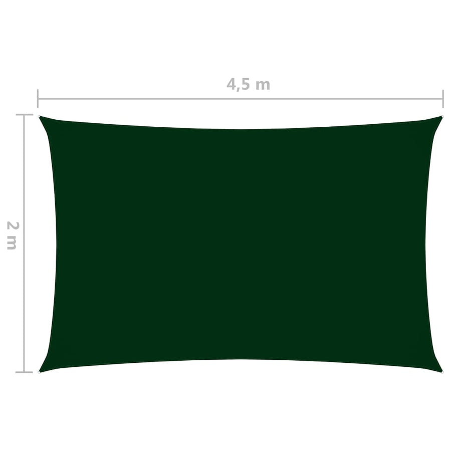 Zonnescherm rechthoekig 2x4,5 m oxford stof donkergroen 2 x 4.5 m