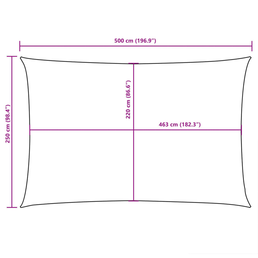 Zonnescherm Rechthoekig 2,5X5 M Oxford Stof Donkergroen 2.5 x 5 m