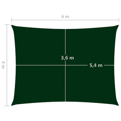 Zonnescherm rechthoekig 4x6 m oxford stof donkergroen
