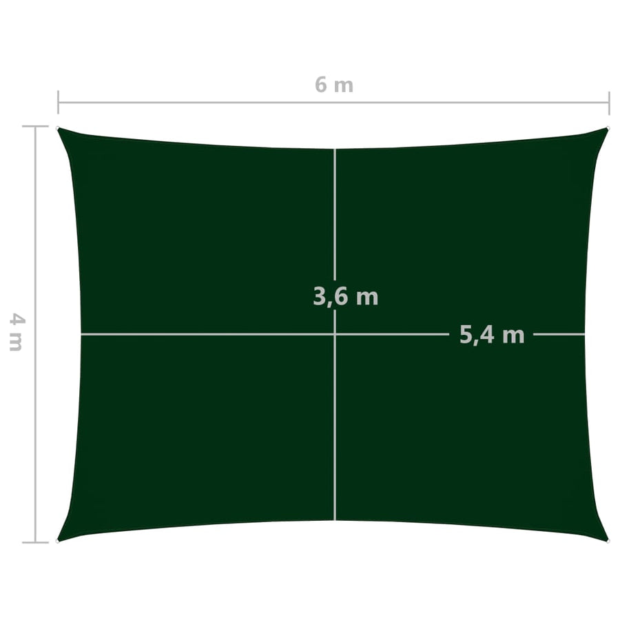 Zonnescherm rechthoekig 4x6 m oxford stof donkergroen