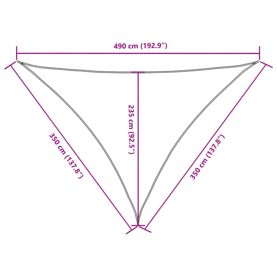 Zonnescherm Driehoekig 3,5X3,5X4,9 M Oxford Stof Donkergroen