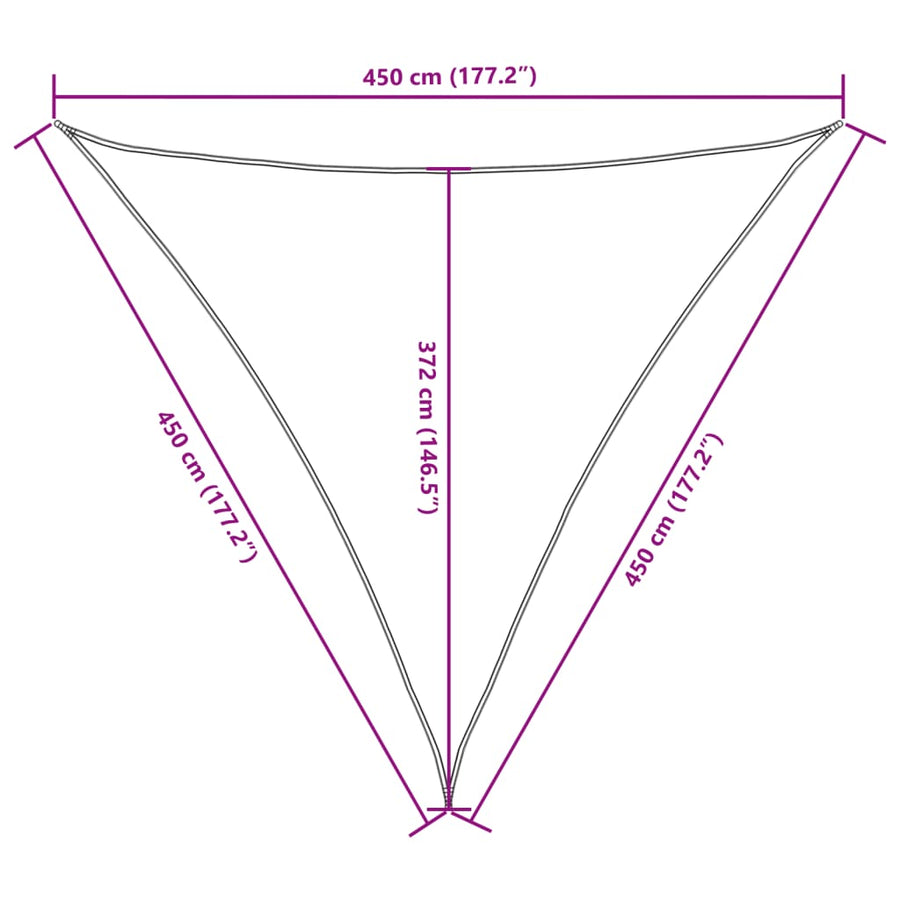 Zonnescherm Driehoekig 4,5X4,5X4,5 M Oxford Stof Donkergroen 4.5 x 4.5 x 4.5 m