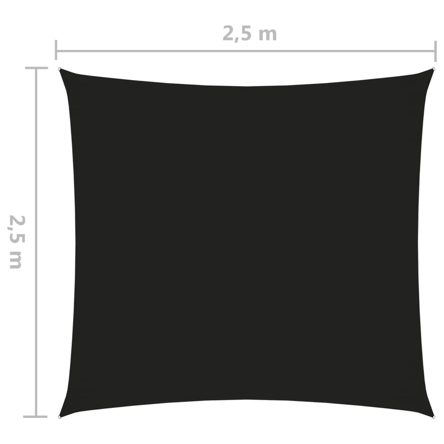 Zonnescherm vierkant 2,5x2,5 m oxford stof zwart 2.5 x 2.5 m Zwart