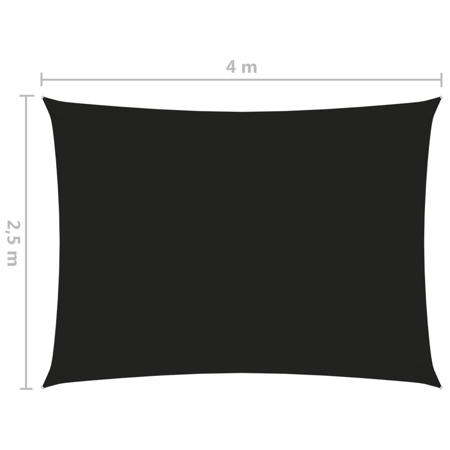 Zonnescherm Rechthoekig 2,5X4 M Oxford Stof Zwart 2.5 x 4 m