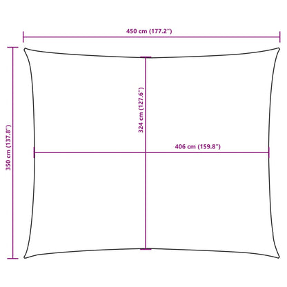 Zonnescherm Rechthoekig 3,5X4,5 M Oxford Stof Zwart 3.5 x 4.5 m