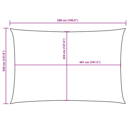 Zonnescherm Rechthoekig 3,5X5 M Oxford Stof Zwart 3.5 x 5 m