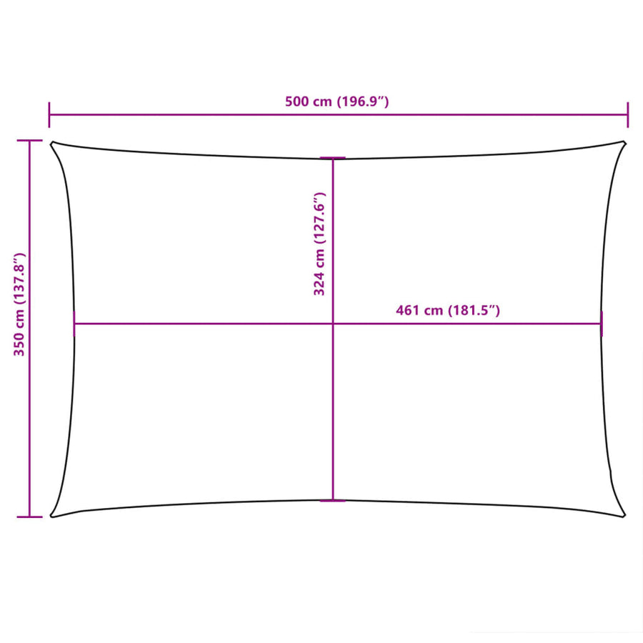 Zonnescherm Rechthoekig 3,5X5 M Oxford Stof Zwart 3.5 x 5 m