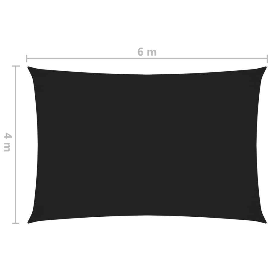 Zonnescherm Rechthoekig Oxford Stof Zwart 4 x 6 m