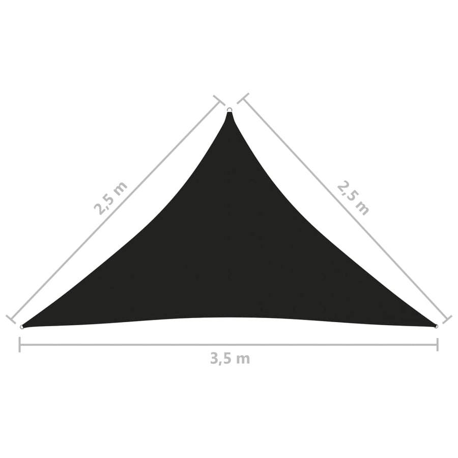 Zonnescherm driehoekig 2,5x2,5x3,5 m oxford stof zwart 2.5 x 2.5 x 3.5 m Zwart