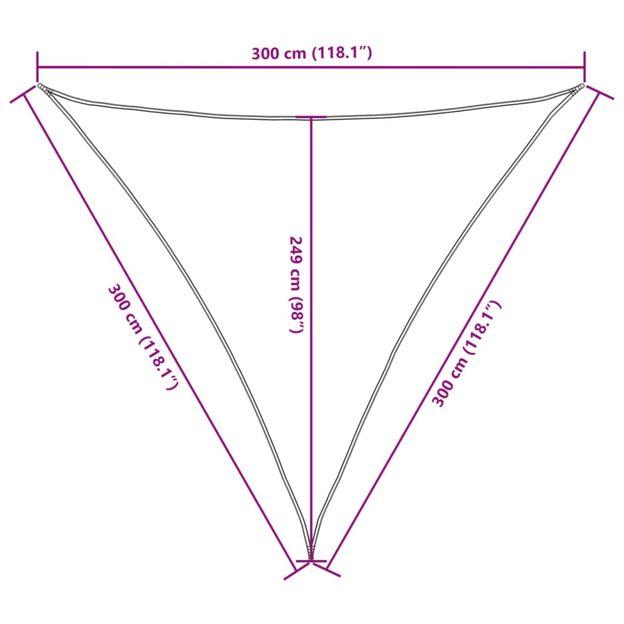 Zonnescherm driehoekig 3x3x3 m oxford stof zwart
