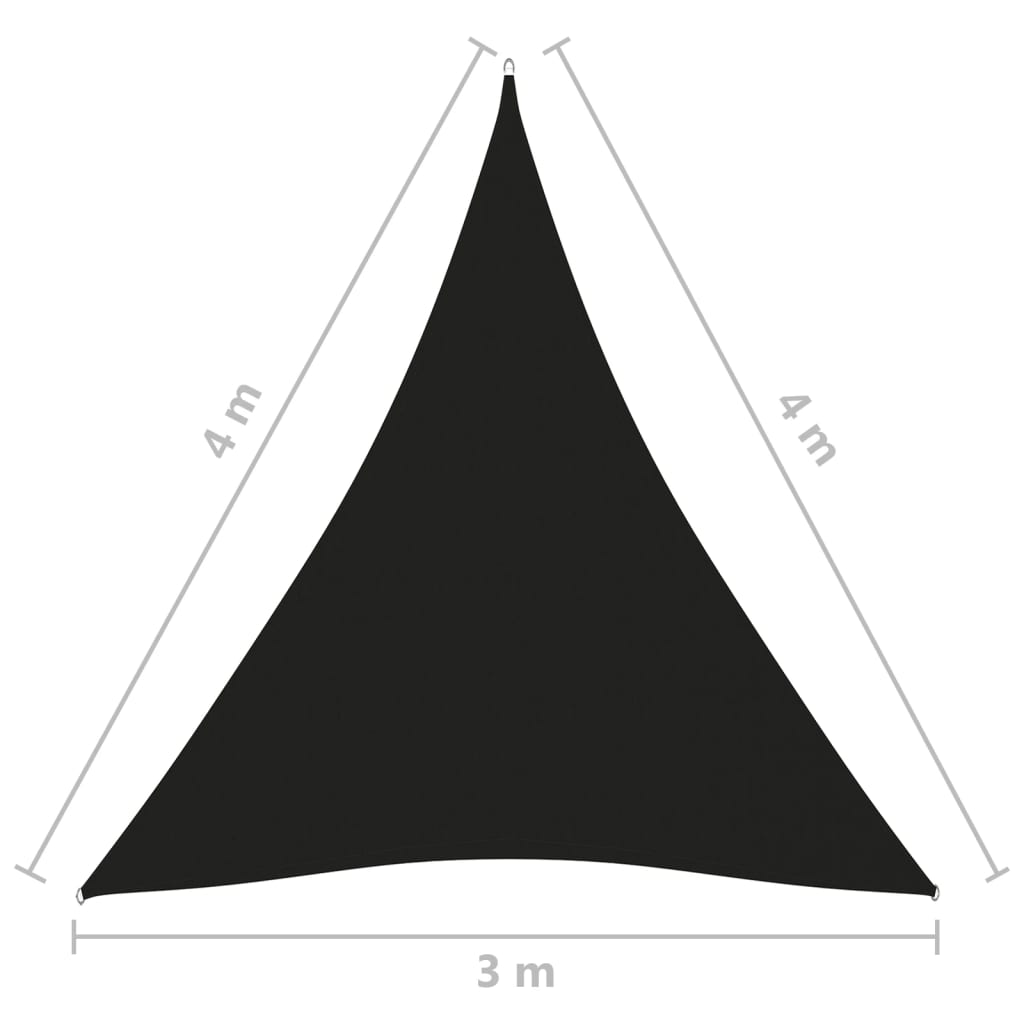 Zonnescherm Driehoekig 3X4X4 M Oxford Stof Zwart Zwart 3 x 4 x 4 m