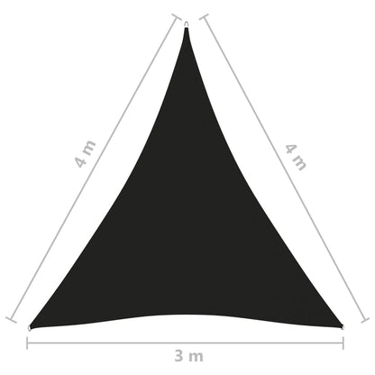 Zonnescherm Driehoekig 3X4X4 M Oxford Stof Zwart Zwart 3 x 4 x 4 m