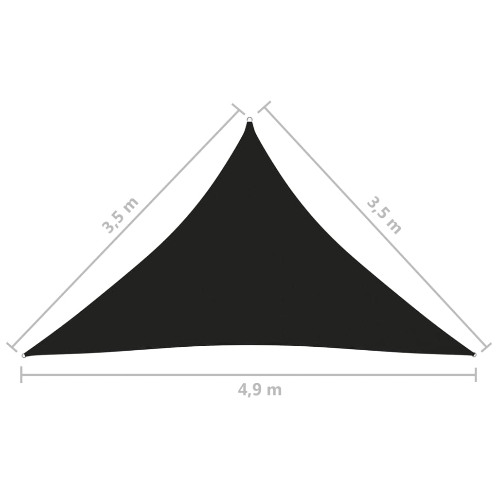 Zonnescherm Driehoekig 3,5X3,5X4,9 M Oxford Stof 3.5 x 3.5 x 4.9 m Zwart